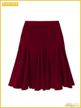Flared Ruffle Dance Skirt for Women Spandex Latin Salsa Ballroom Performance